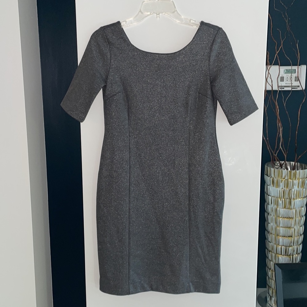 Banana Republic Gray Shimmer Holiday Dress Size 0P